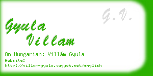gyula villam business card